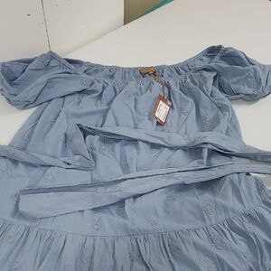 Blue Off-Shoulder Dress